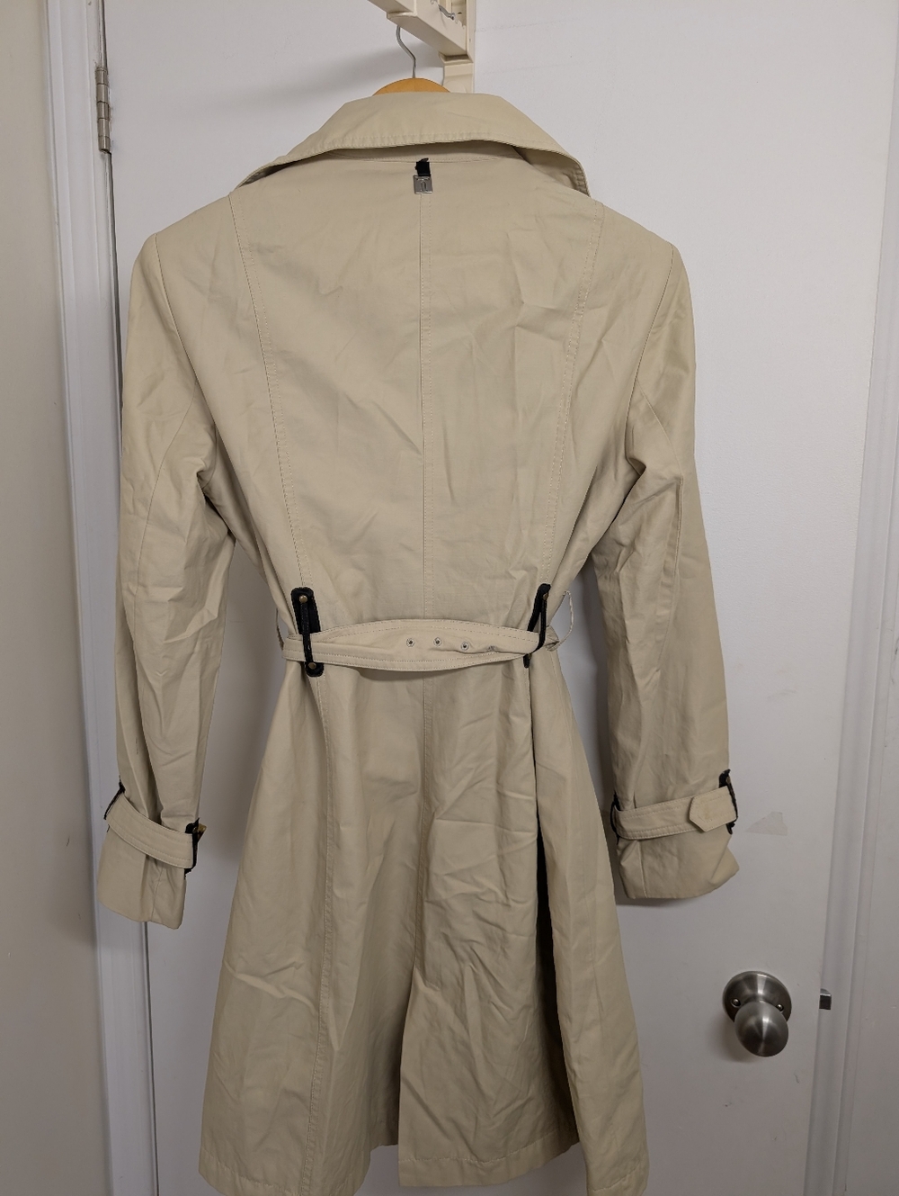 TRISTAN BEIGE TRENCH COAT BELTED CLASSIC JACKET SIZE MEDIUM - Picture 6 of 7